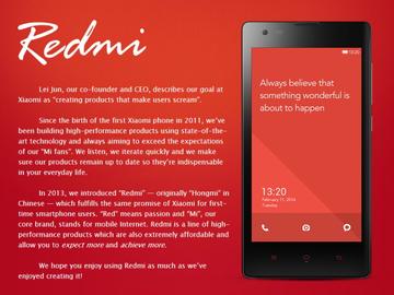 紅米手機英文定名Redmi 小米預告新加坡即將推出