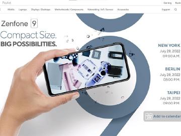 華碩小尺寸旗艦手機 ASUS Zenfone 9將在7月底發表